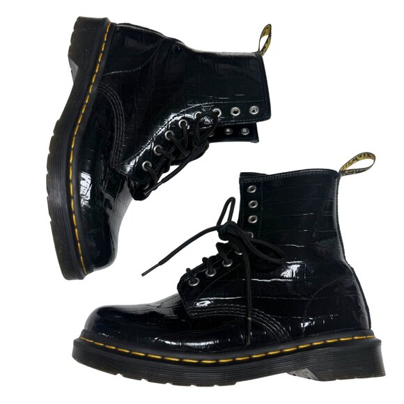 Dr. Martens 1460 Patent Croc Emboss Boots – US 8 / EU 39 – Excellent Condition - Picture 10 of 17